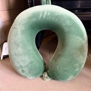 Green Plush Travel Neck Pillow